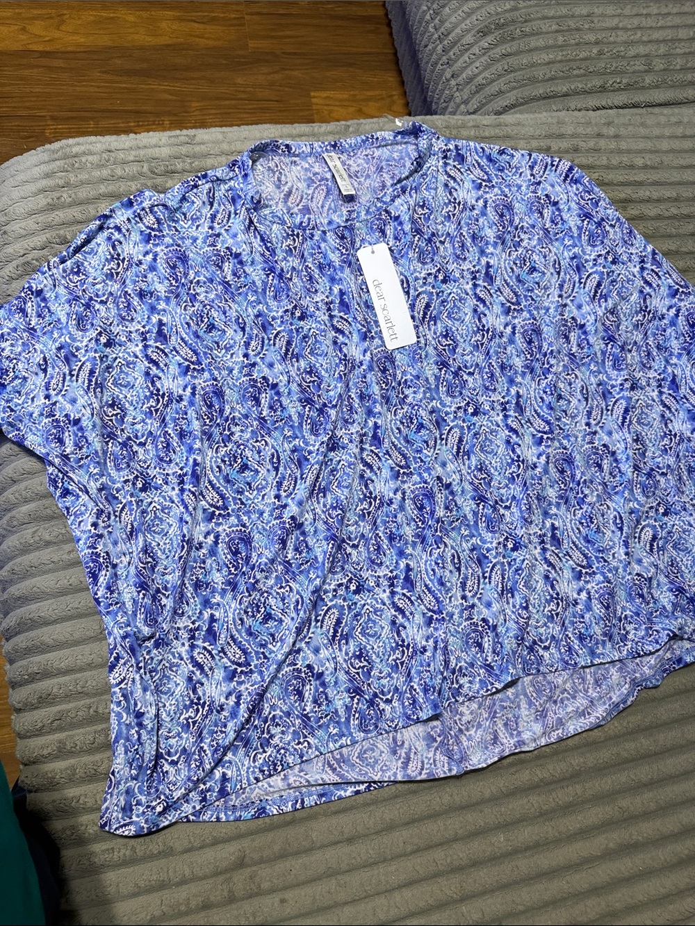 Scarlett Blue Paisley Short-Sleeve Tunic
